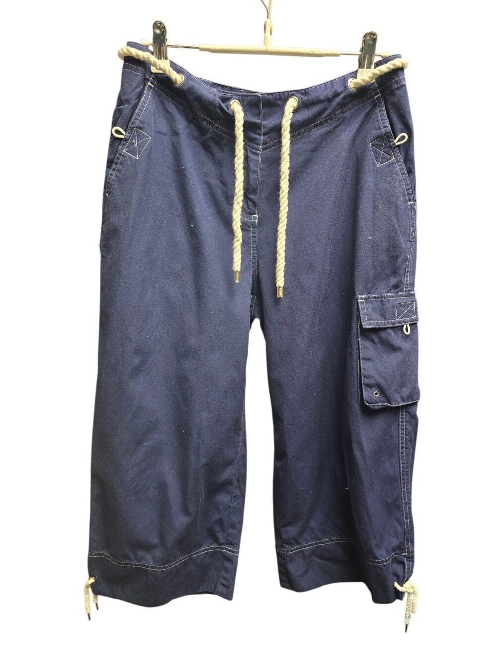 Lauren Ralph Lauren Navy Cargo Cropped Capri Rope Tie Pants Size 6P